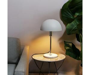 Lightbox Pilz-Tischlampe H 35,5 cm, Beige & Chrom, E14 Lampe