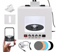 Lightbox pour bijoux et gemmes avec éclairage LED 3000-5500 K TB300 | Plateau motorisé à 360°, 4 groupes LED, filtre étoilé et 5 réflecteurs pour vos photos et vidéos de produits en e-commerce