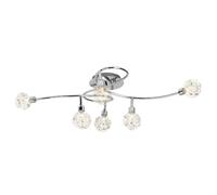 Lightbox spot de plafond à 6 flammes - spot de plafond chic avec têtes pivotantes - 17 cm de hauteur & 110 cm de longueur - 6 x douille G9 - max. 33 W - en métal/verre chromé