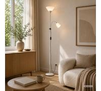 Lightbox Stehlampe - beige Standleuchte 2-flammig - 180cm Lampe mit