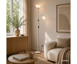 Lightbox Stehlampe - beige Standleuchte 2-flammig - 180cm Lampe mit