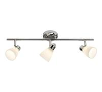 Lightbox tube spot classique - 15 x 52 x 19 cm - spot de plafond avec abat-jour en verre mat - orientable - protégé contre les éclaboussures (IP44) - pour salle de bain- G9, max. 28 W - en métal/verre