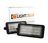 LIGHTDELUX Éclairage de plaque minéralogique LED de rechange sans message d'erreur avec marque de contrôle E compatible avec Seat Ibiza 6J 5 portes 2008-2012 V-032602
