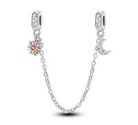 LIGHTDOG 925 argent chaîne de sécurité avec pendentif Love Lock cadeau pour femme compatible avec les bracelets européens et les bracelets pandora