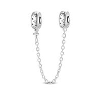 LIGHTDOG 925 argent chaîne de sécurité avec pendentif Love Lock cadeau pour femme compatible avec les bracelets européens et les bracelets pandora