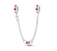LIGHTDOG 925 argent chaîne de sécurité avec pendentif Love Lock cadeau pour femme compatible avec les bracelets européens et les bracelets pandora