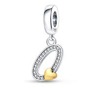 LIGHTDOG 925 argent Charms Pendentif pour bracelets 26 lettres Charm Compatible avec les bracelets européens pour les femmes filles Passt Pandora bracelets