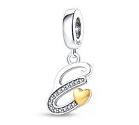 LIGHTDOG 925 argent Charms Pendentif pour bracelets 26 lettres Charm Compatible avec les bracelets européens pour les femmes filles Passt Pandora bracelets