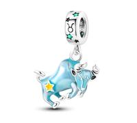 LIGHTDOG 925 Argent Sterling Bracelet Charms 12 Signes du Zodiaque Charms Pour Bracelets Européens et Colliers de Bracelets Pandora Cadeaux pour Femmes