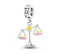 LIGHTDOG 925 Argent Sterling Bracelet Charms 12 Signes du Zodiaque Charms Pour Bracelets Européens et Colliers de Bracelets Pandora Cadeaux pour Femmes