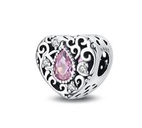 LIGHTDOG 925 Sterling Silver Flower Charm Bracelet, compatible avec les bracelets européens pour femmes et bracelets Pandora., Argent sterling