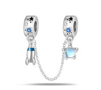 LIGHTDOG Chaîne de Sécurité en Argent 925 Charm Love Lock Chain Ladies Gift pour Bracelets Européens et Bracelets Pandora