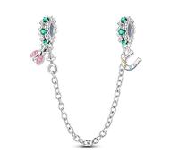 LIGHTDOG Chaîne de Sécurité en Argent 925 Charm Love Lock Chain Ladies Gift pour Bracelets Européens et Bracelets Pandora