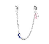 LIGHTDOG Chaîne de Sécurité en Argent 925 Charm Love Lock Chain Ladies Gift pour Bracelets Européens et Bracelets Pandora