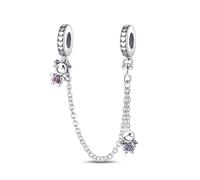 LIGHTDOG Chaîne de Sécurité en Argent 925 Charm Love Lock Chain Ladies Gift pour Bracelets Européens et Bracelets Pandora
