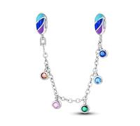 LIGHTDOG Chaîne de Sécurité en Argent 925 Charm Love Lock Chain Ladies Gift pour Bracelets Européens et Bracelets Pandora