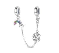 LIGHTDOG Chaîne de Sécurité en Argent 925 Charm Love Lock Chain Ladies Gift pour Bracelets Européens et Bracelets Pandora