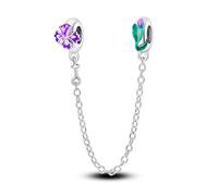 LIGHTDOG Chaîne de Sécurité en Argent 925 Charm Love Lock Chain Ladies Gift pour Bracelets Européens et Bracelets Pandora