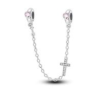 LIGHTDOG Chaîne de Sécurité en Argent 925 Charm Love Lock Chain Ladies Gift pour Bracelets Européens et Bracelets Pandora