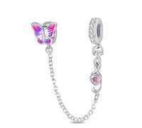 LIGHTDOG Chaîne de Sécurité en Argent 925 Charm Love Lock Chain Ladies Gift pour Bracelets Européens et Bracelets Pandora