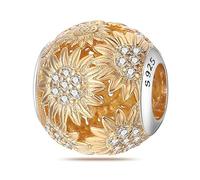 LIGHTDOG Femmes Charms 925 Charms en argent sterling avec des perles de fleurs,Compatible avec les charms européens pour les femmes filles bracelets Pandora