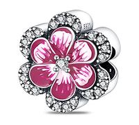 LIGHTDOG Femmes Charms 925 Charms en argent sterling avec des perles de fleurs,Compatible avec les charms européens pour les femmes filles bracelets Pandora