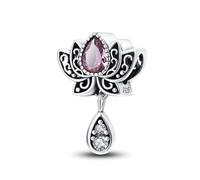 LIGHTDOG Femmes Charms 925 Charms en argent sterling avec des perles de fleurs,Compatible avec les charms européens pour les femmes filles bracelets Pandora