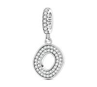 LIGHTDOG O Lettres pour Bracelet Charms,En Argent Sterling 925 Charms,Compatible Avec Les Bracelets et Colliers Pandora, Compatible Avec Les Bracelets Européens pour Femmes