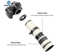 Lightdow 420-800mm f/8.3-16 téléobjectif manuel Zoom pour Canon RF Canon EF Nikon F Nikon Z Sony A Sony E Mount caméra noir