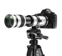 Lightdow Objectif Téléobjectif Manuel 420-800mm F/8.3 et Version Améliorée pour Appareils Photo Reflex Nikon F | Objectif en Aluminium pour Nikon D850 D780 D7500 D5600 et Autres, Blanc