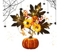 Lighted Artificial Pumpkins, Battery Powered Autumn Decoration, 12x13.78 inches with Warm LED Lights for Harvest, Halloween, Thanksgiving, Wedding, Home, Kitchen, Office, Dining Room, Party