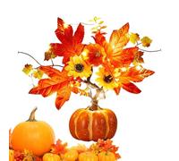 Lighted Artificial Pumpkins - Battery Powered Autumn Decoration Pumpkin Tree Lights for Harvest, Halloween with Warm Glow Accent, Festive Centerpiece for Thanksgiving Wedding, Orange, Indoor P