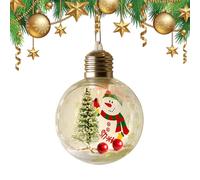 Lighted Christmas Balls - Decorative Holiday Ornaments, Clear Snowman Santa Claus Ball, Illuminated Christmas Decor | Perfect Home Party Decoration, Ideal for Living Room Mantle Table Window