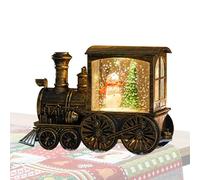 Lighted Christmas Snow Globe - Christmas Snow Globes | Glitter Chriistmas Train Night Light | Battery Powered Home Decorations for Bookshelf Scene Prop Dining Table Bedroom Bedside Living Room