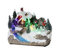 Lighted Christmas Village Houses Christmas Village With Colorful Lights Music Lightweight Christmas House Decorative Christmas Houses Christmas House Decor Stylo Gadget (A, One Size)