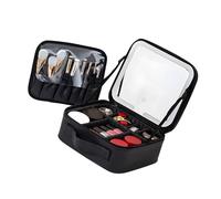 Lighted Cosmetic Organizers with Multiple Layer Storage Waterproof Portable Makeup Bag Lighted Pouches for Women Waterproof PU Pouch
