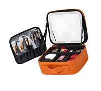 Lighted Cosmetic Organizers with Multiple Layer Storage Waterproof Portable Makeup Bag Lighted Pouches for Women Waterproof PU Pouch