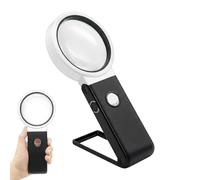 Lighted Magnifier Stand, LED Magnifying Glass, 25x USB Battery Powered Desktop Size, for Nail Trimming Jewelry Making Reading Crafting Use, Precision Viewing Tool, Hands Free Magnification Lighting