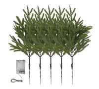 Lighted Pine Branches, Artificial Holiday Decor, 41cm Long Lasting Ornament, 5 Piece Set, for Family Friends Party Home Holiday Gathering Celebration Indoor Display, Festive Accessory for Daily Use