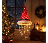 Lighted Santa Hat Hanging Chandelier,glowing Santa Hat Chandelier(B) | lustre suspendu en forme de bonnet de père noël lumineux,hanging santa hat chandelier led lights christmas