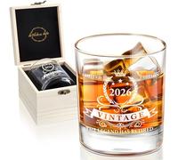 LIGHTEN LIFE Verre à whisky 2025 pour homme 340 ml dans une boîte en bois précieuse, cadeaux amusants pour la retraite, verre The Legend Has Retired