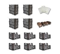 Lighter Creative 14 Pièces Ensemble de Terrain - Kit de Terrain pour Wargames, Battlezone Creation Kit Compatible avec WH40K - Ashfall Citadel
