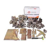 Lighter Creative 32PCS Ensemble Terrains pour WH40K 11e édition + 16PCS Terrain Footprints, kit de création de Zone de Bataille Terrain 40K
