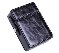 Lighter Holder Box - PU Leather Stainless Steel Retro Box | Lightweight Portable Lighter Pack | 7.5x10.5cm Storage Case with Pocket for 20 Lighters, Mens for Boys Males Husband Men