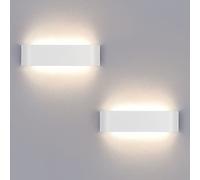 Lightess 2 Pezzi Applique da Parete Interno LED 16W 30cm IP44 Bianco Neutro
