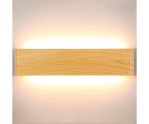 Lightess Applique Murale Intérieur LED 18W 40cm Lampe murale Créative en Aluminium Lampe LED Bois Lampe Éclairage Mural Up and Down pour Chambre Enfant Escalier Couloir Doré