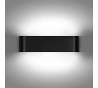 Lightess Applique Murale Intérieure 16W LED 30cm Up Down Lampe Murale Aluminium Eclairage Mural Moderne IP44 Luminaire Mural Décoratif pour Chambre Salon Escalier Couloir Hôtel Noir Blanc Froid