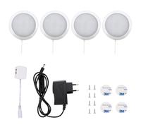 Lightess Lampe de Placard Led 4er Éclairage Sous Meuble Lumière Armoire Applique Murale pour Cabinet Penderie Cuisine Entrée Vtrine Couloir Toilette Blanc Froid