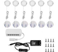 Lightess Lampe de Placard led 6er Éclairage Sous Meuble Lumière Armoire Applique Murale pour Cabinet Penderie Cuisine Entrée Couloir Toilette Blanc Froid