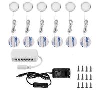 Lightess Lampe de Placard led 6er Éclairage Sous Meuble Rechargeable Lumière Armoire Applique Murale pour Cabinet Penderie Cuisine Entrée Couloir Toilette Blanc Chaud